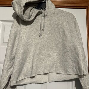 Cropped grey cream hoodie